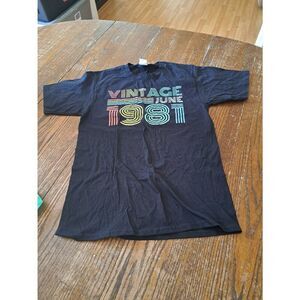 New Small Short Sleeve Pullover Tee TShirt Shirt Vintage June 1981 Cotton
